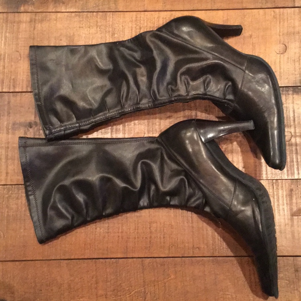 Franco Sarto pointed mid calf brown boot
